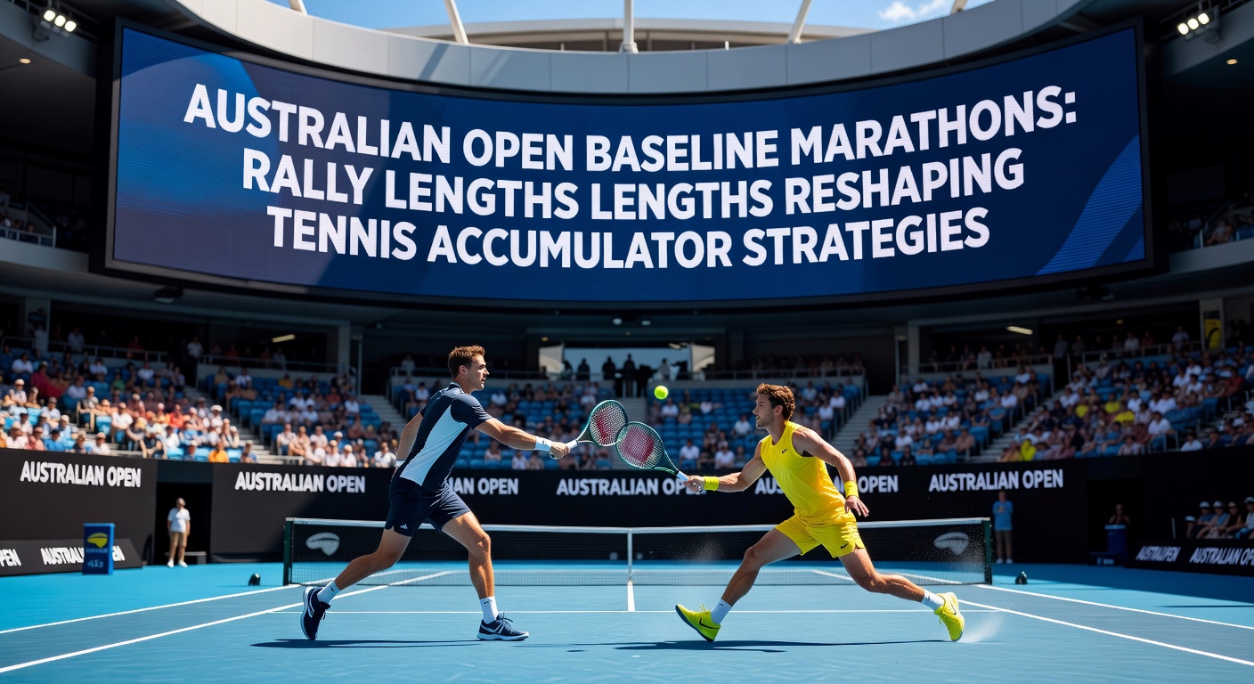 Novak Djokovic locked in a grueling baseline rally during the Australian Open, showcasing the marathon exchanges defining modern tennis