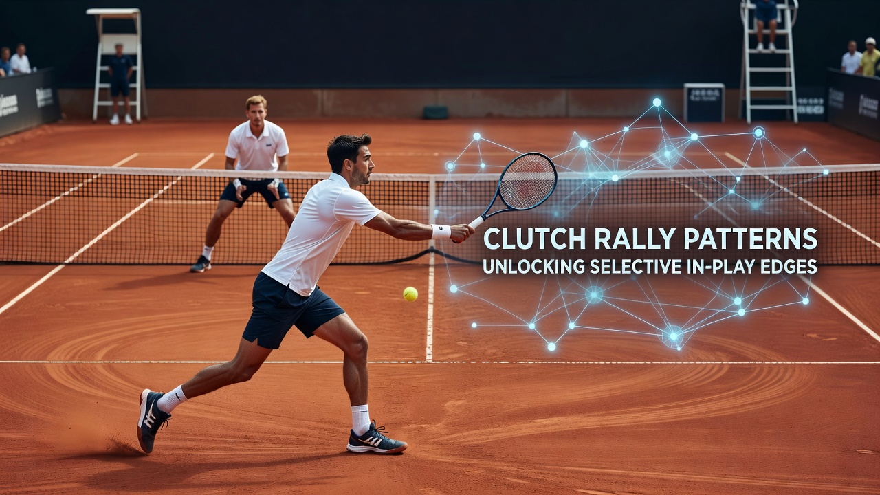 Close-up of clay court surface with visible ball marks during an intense rally exchange