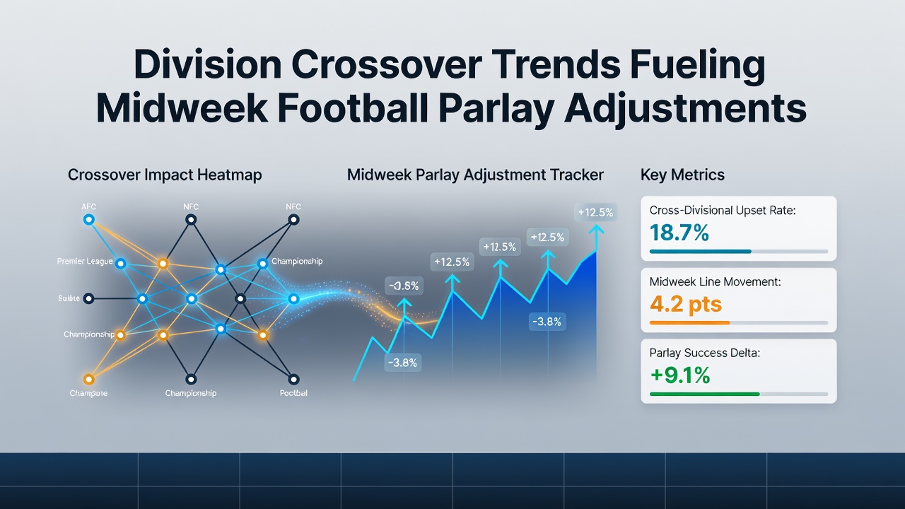 Visual representation of cross-division football trends affecting midweek parlay adjustments