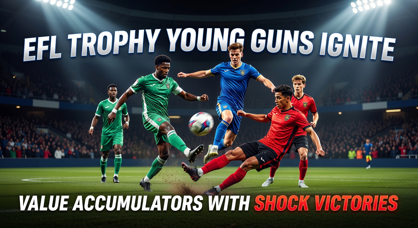 Young EFL Trophy players celebrating a shock victory, highlighting underdog triumphs in the competition
