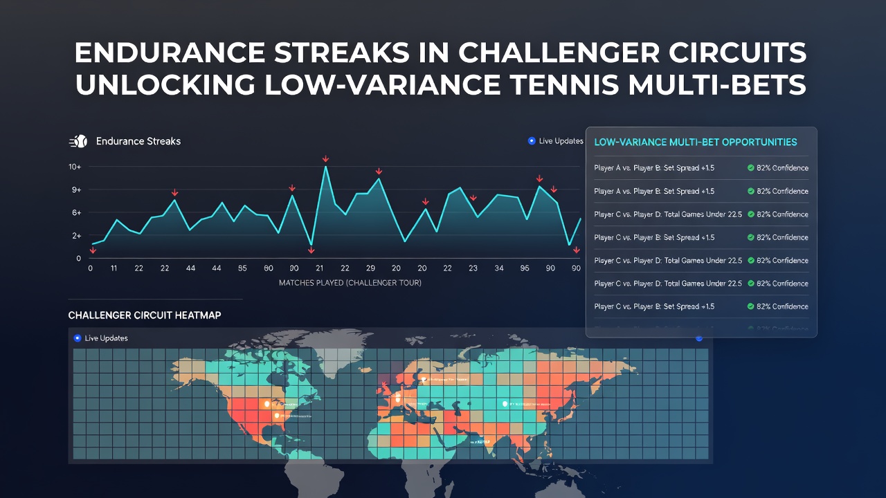 Data visualization of tennis challenger match streaks and accumulator performance metrics