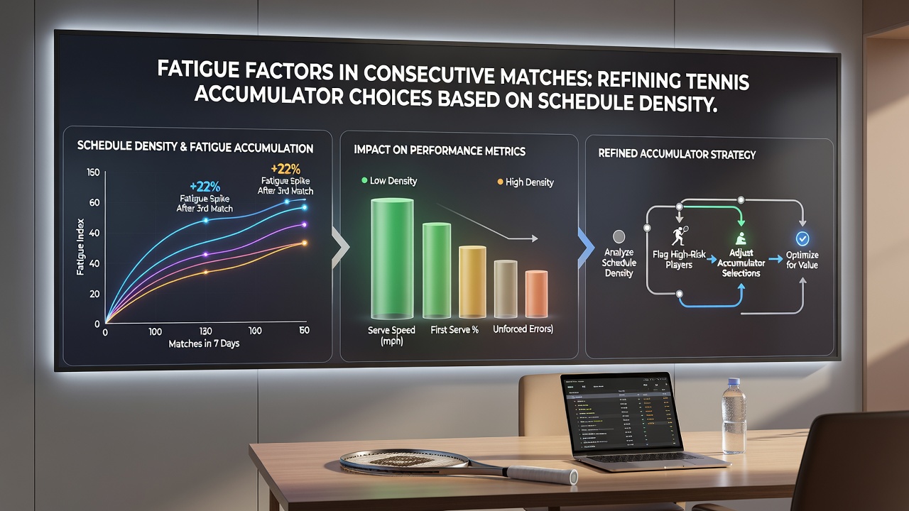 Detailed view of a tennis match schedule board highlighting consecutive days and short recovery windows