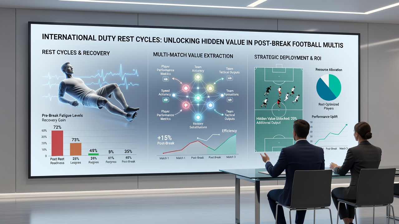 Data charts displaying performance metrics for football teams after international breaks