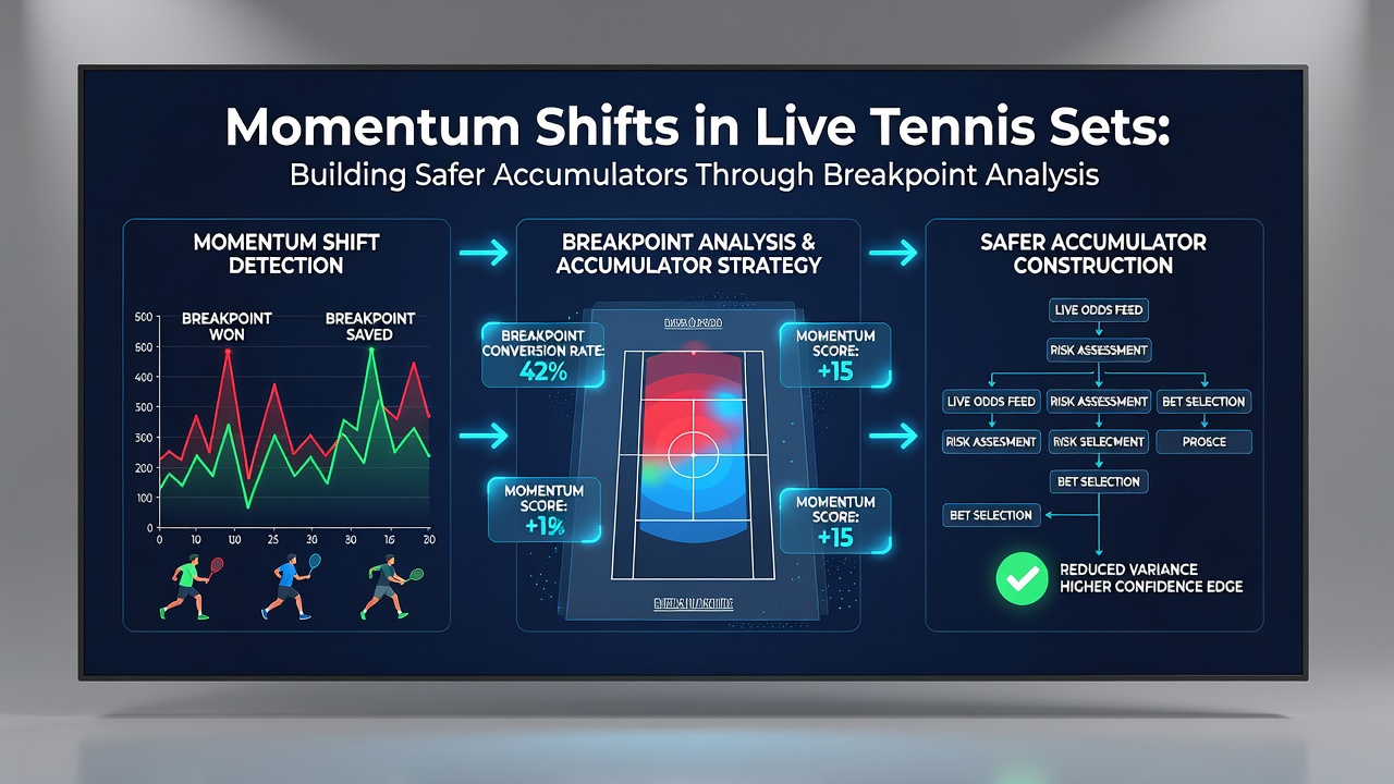 Statistical overlay showing breakpoint conversion trends during a live tennis match broadcast