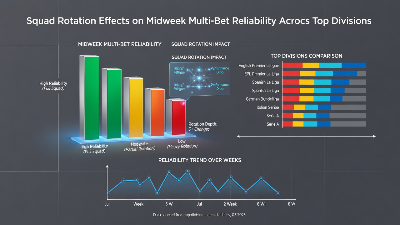 Charts illustrating midweek betting trends influenced by player rotation in major divisions